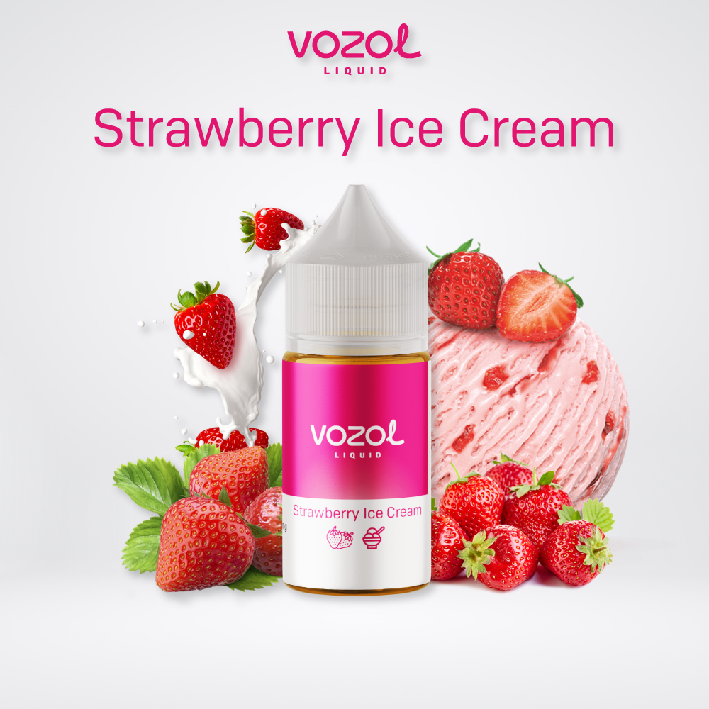 STRAWBERRY-ICE-CREAM Vozol Strawberry Ice Cream - Görsel 1